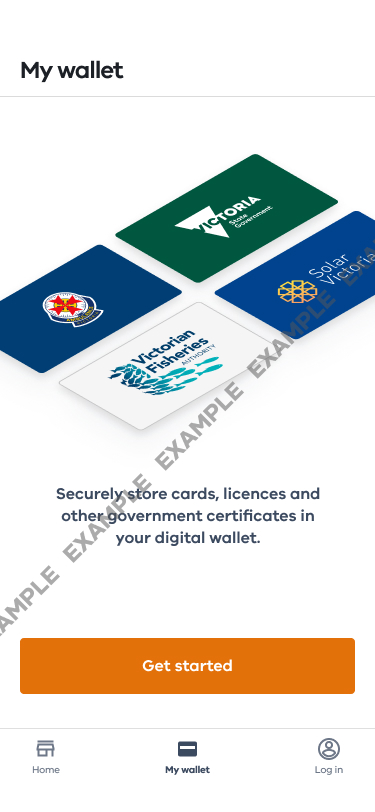 Service Victoria App My Wallet Screen