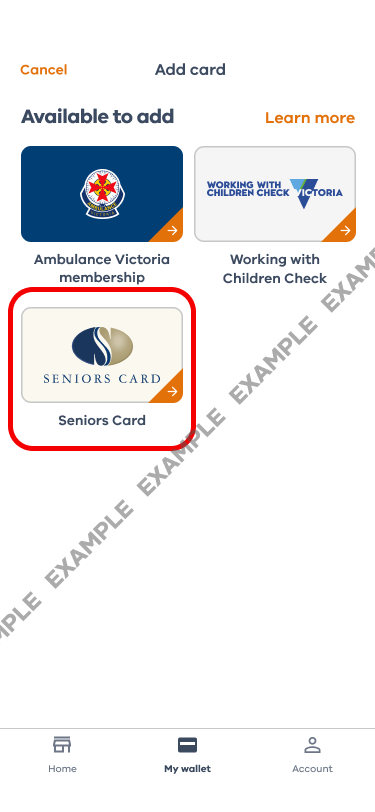 Add Seniors Card