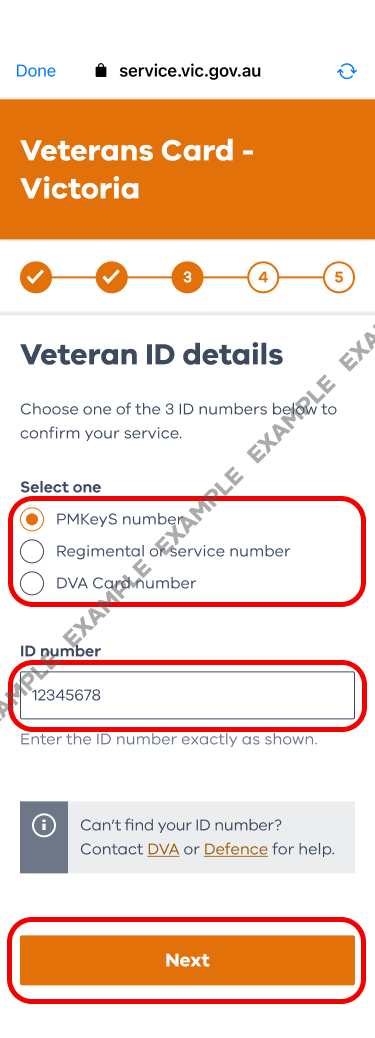 Veteran ID Details